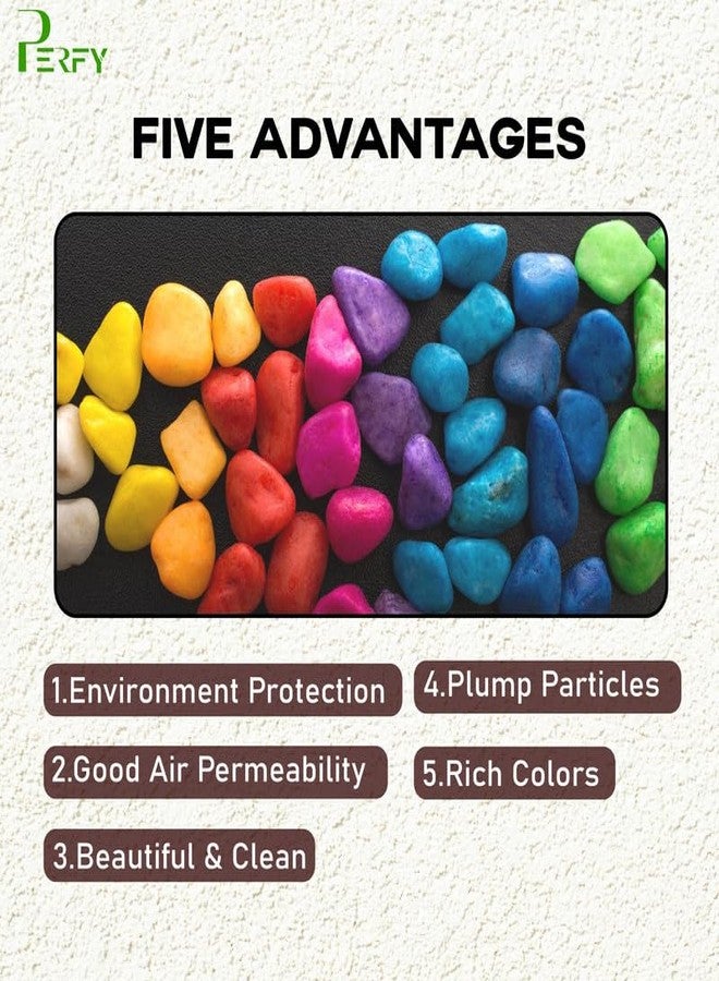 Perfy Multicolor Decorative Stones -1KG Multi-Purpose Pebble Stone for Aquarium, Art & Craft,Vase Fillers, Home Garden - Image 2